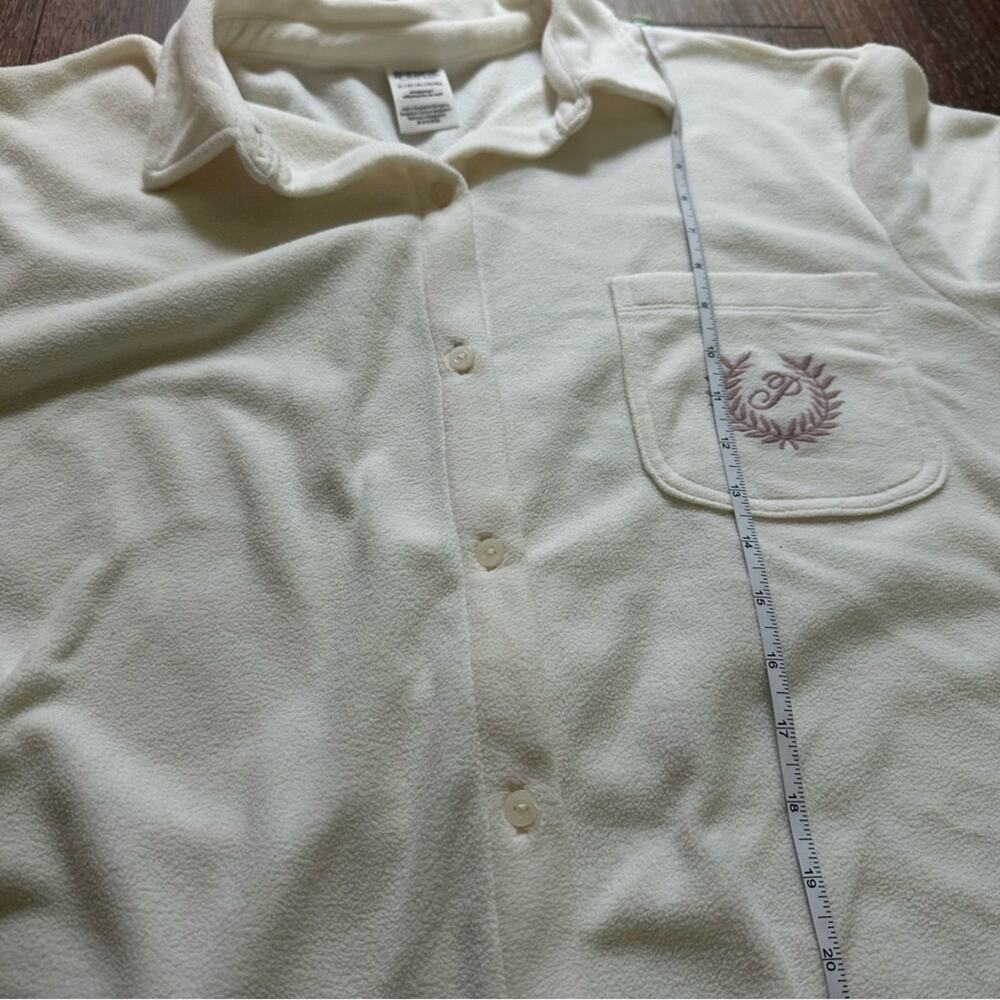 Victoria’s Secret PINK Cream Fleece 2pc. Pajama Set‎ with Embroidered Pocket, XL - Picture 4 of 12